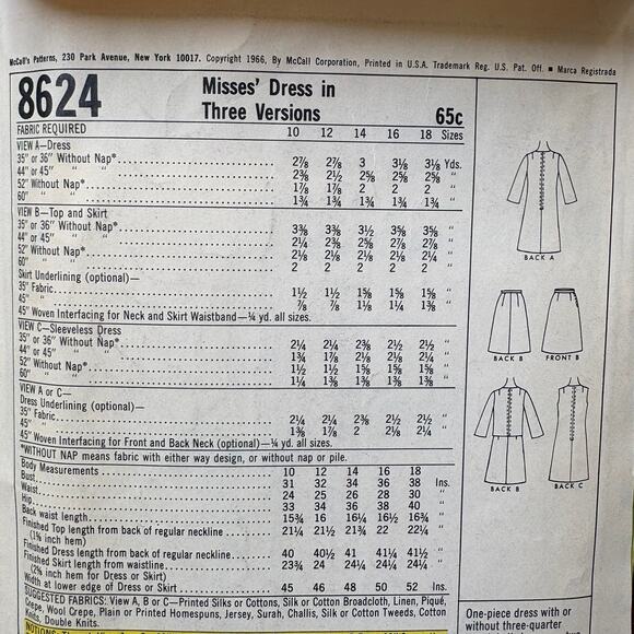 McCall's 8624 Size 10 Bust 31 Misses Dress One and Two Pc Cut Complete 1960s Mod - Picture 4 of 8